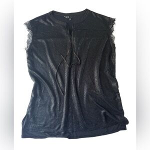 LuLaRoe Elegant Collection Black Shimmer Lace Top